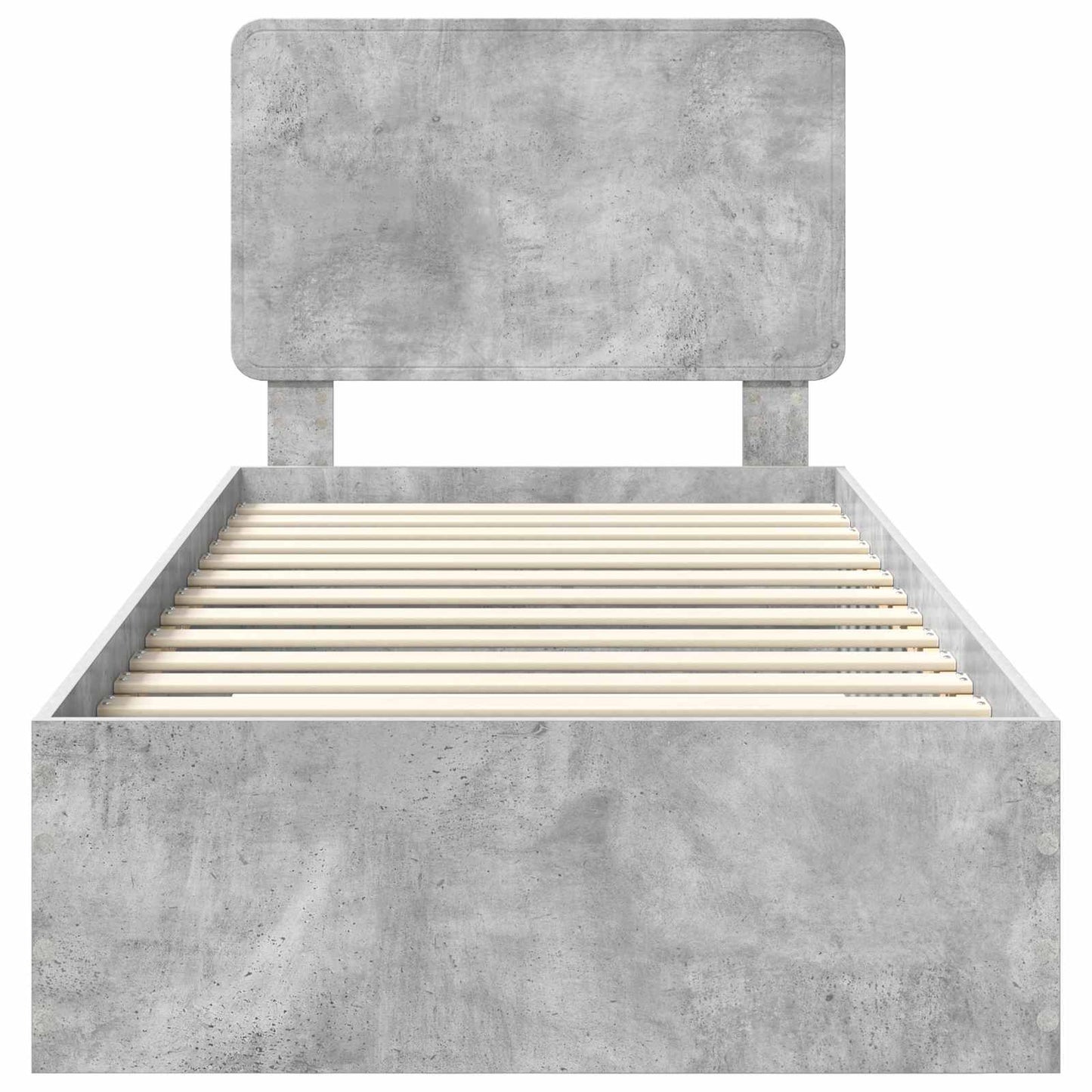 vidaXL Bed Frame with Drawer Concrete Grey 90 x 190 cm Engineered Wood