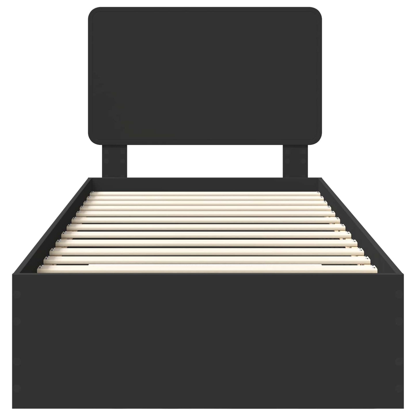 vidaXL Bed Frame with Headboard Black 75 x 190 cm Engineered Wood