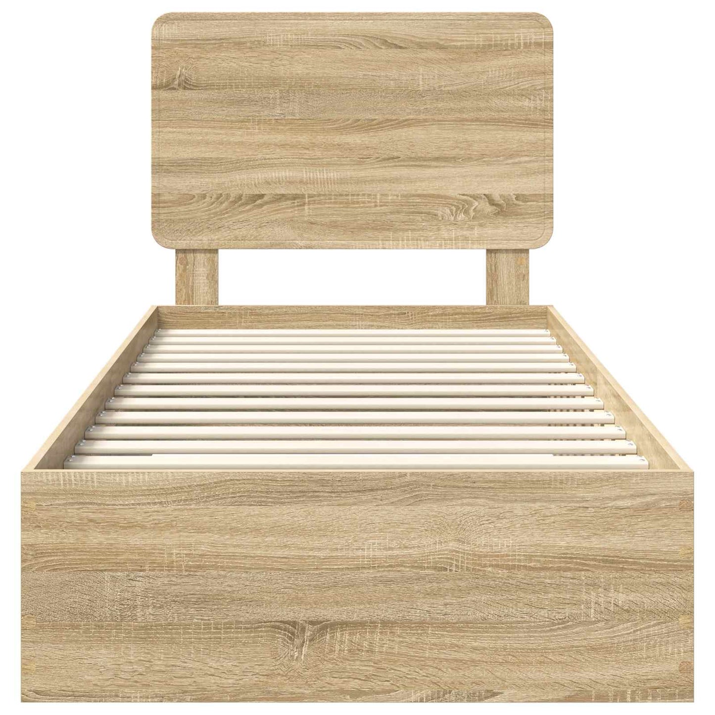 vidaXL Bed Frame with Headboard Sonoma Oak 75 x 190 cm Engineered Wood