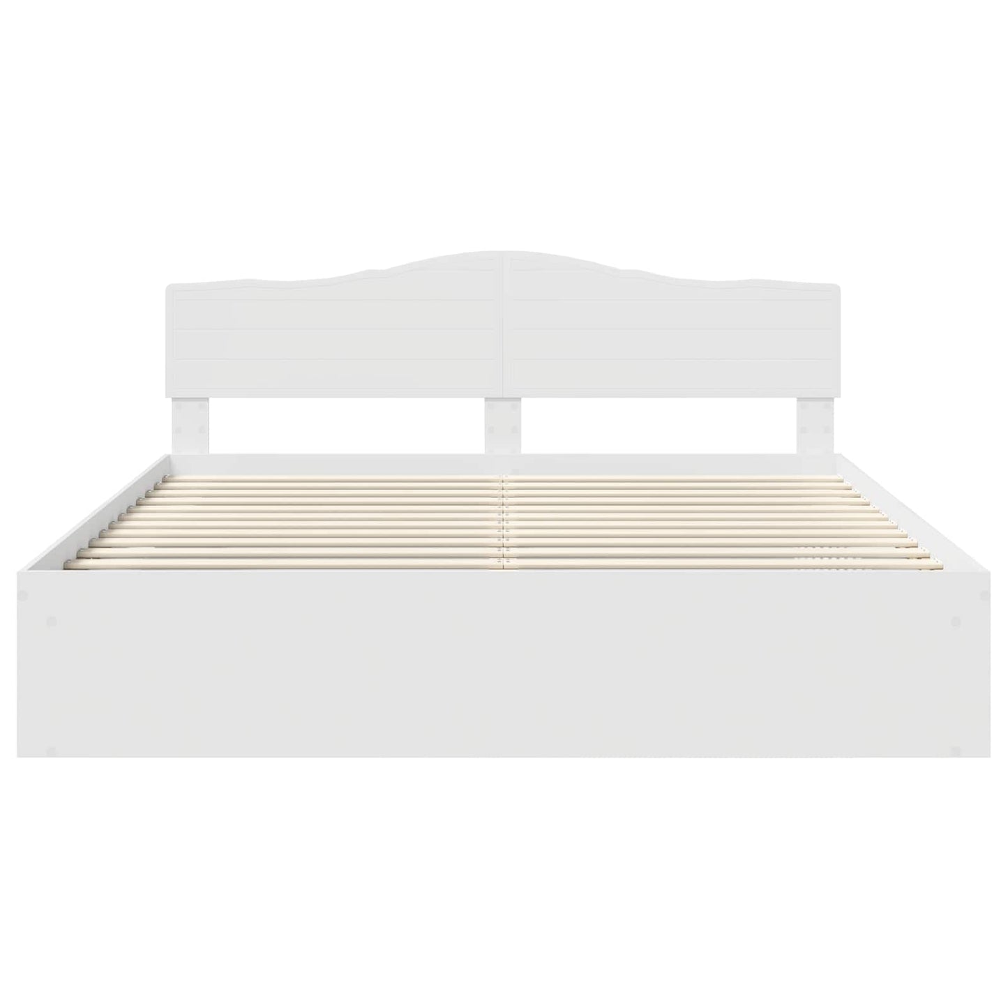 vidaXL Bed Frame with Headboard White 200 x 200 cm Solid Pine Wood