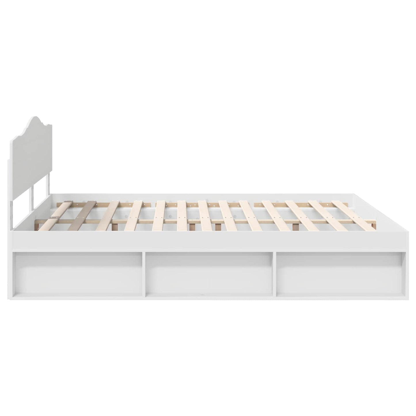 vidaXL Bed Frame with Headboard White 200 x 200 cm Solid Pine Wood