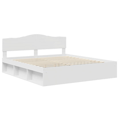 vidaXL Bed Frame with Headboard White 180 x 200 cm Solid Pine Wood