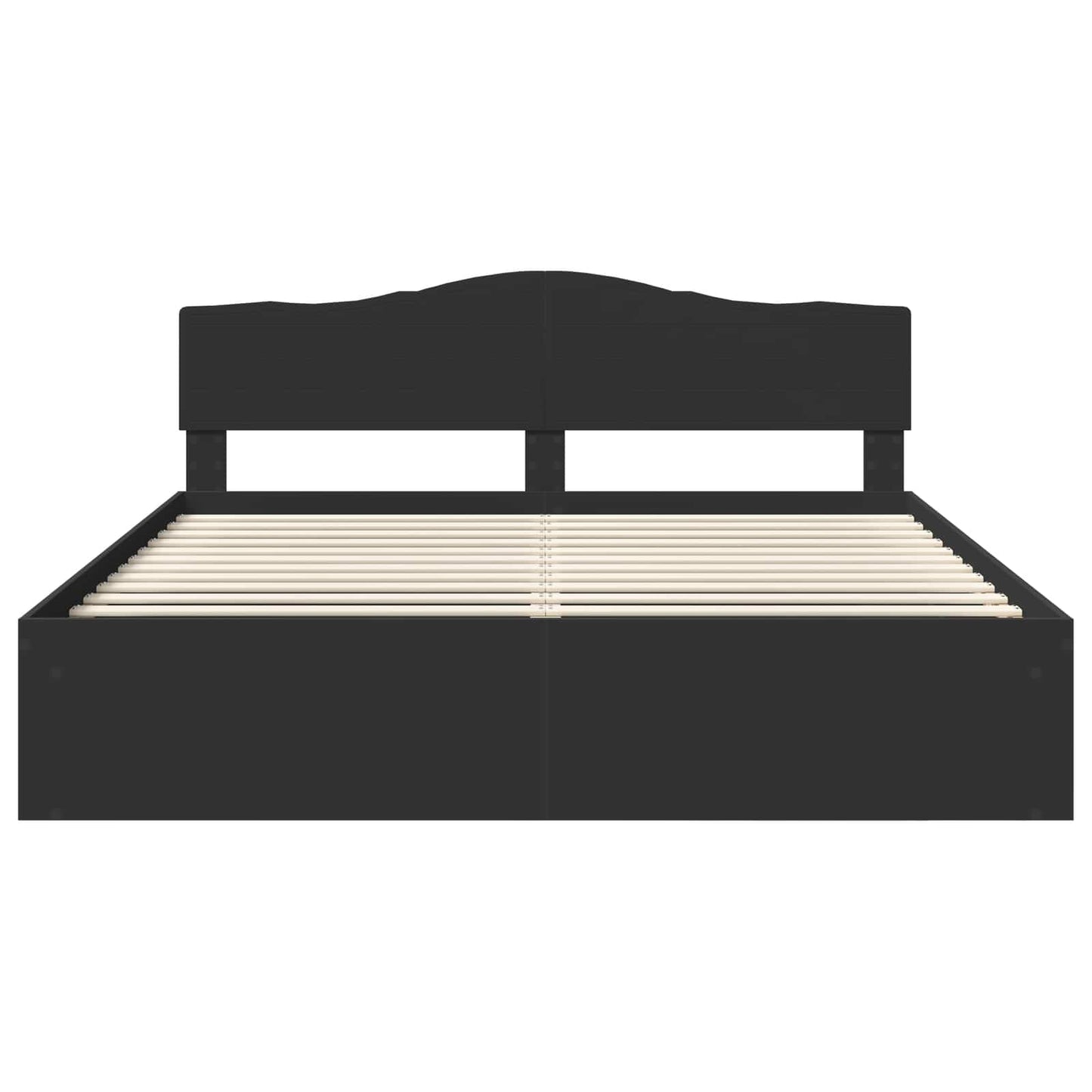 vidaXL Bed Frame with Headboard Black 180 x 200 cm Solid Pine Wood