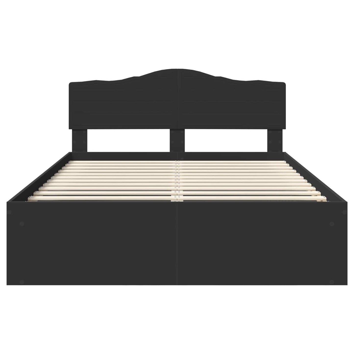 vidaXL Bed Frame with Headboard Black 160 x 200 cm Solid Pine Wood