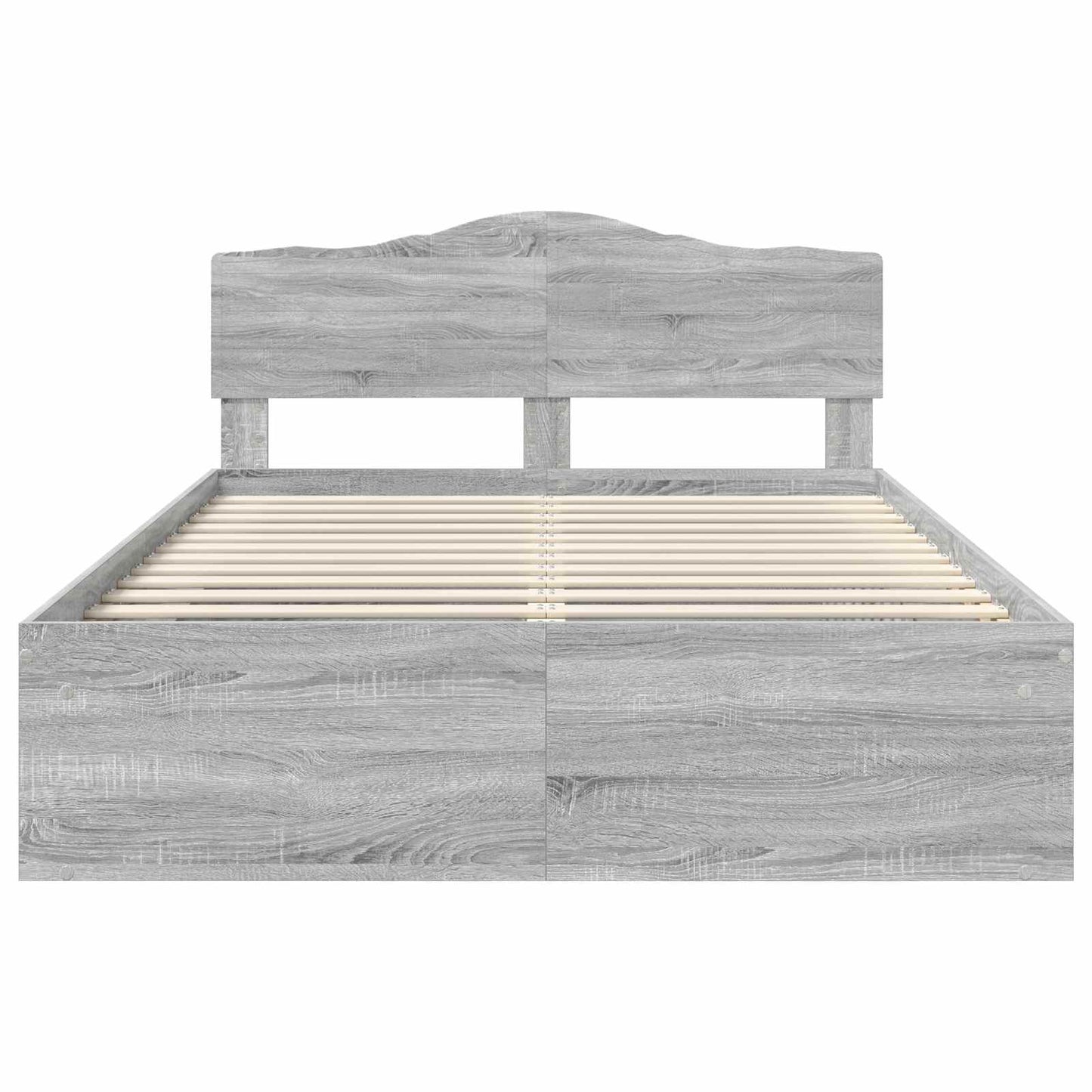 vidaXL Bed Frame Grey Sonoma 160 x 200 cm Solid Pine Wood