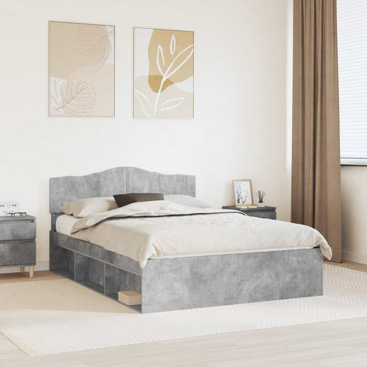 vidaXL Bed Frame Concerte Grey 150 x 200 cm Solid Pine Wood