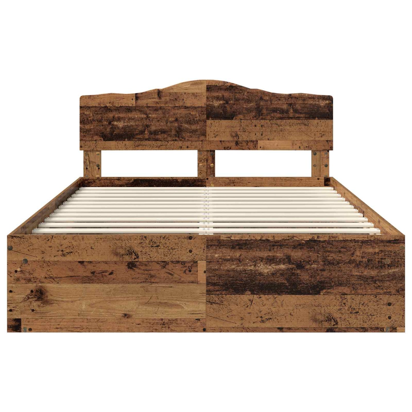 vidaXL Bed Frame with Headboard Old Wood 150 x 200 cm Solid Pine Wood