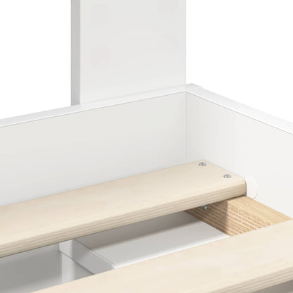 vidaXL Bed Frame with Headboard White 140 x 200 cm Solid Pine Wood