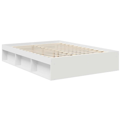 vidaXL Bed Frame with Headboard White 140 x 200 cm Solid Pine Wood