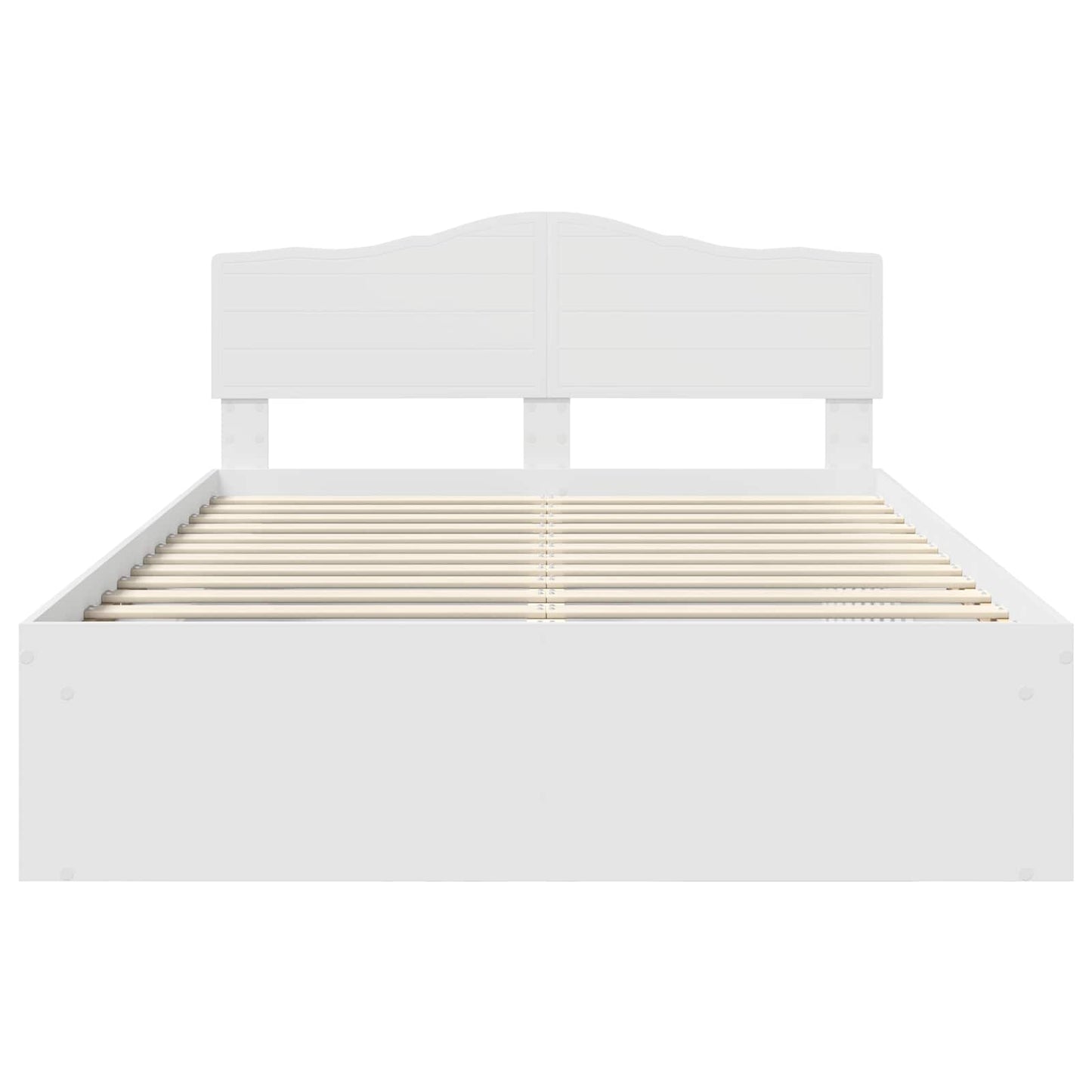 vidaXL Bed Frame with Headboard White 140 x 200 cm Solid Pine Wood