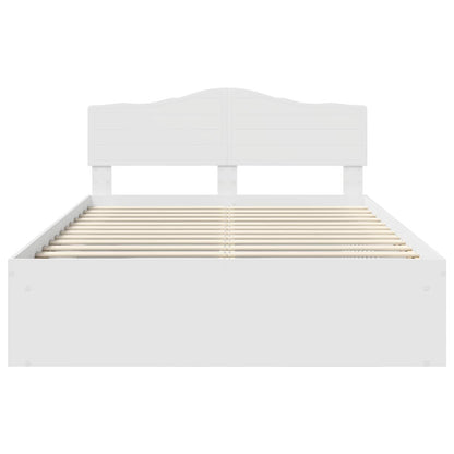 vidaXL Bed Frame with Headboard White 140 x 200 cm Solid Pine Wood