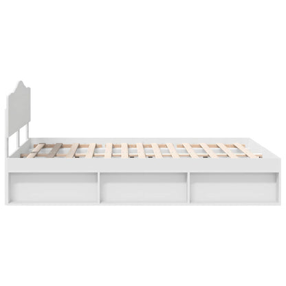 vidaXL Bed Frame with Headboard White 140 x 200 cm Solid Pine Wood
