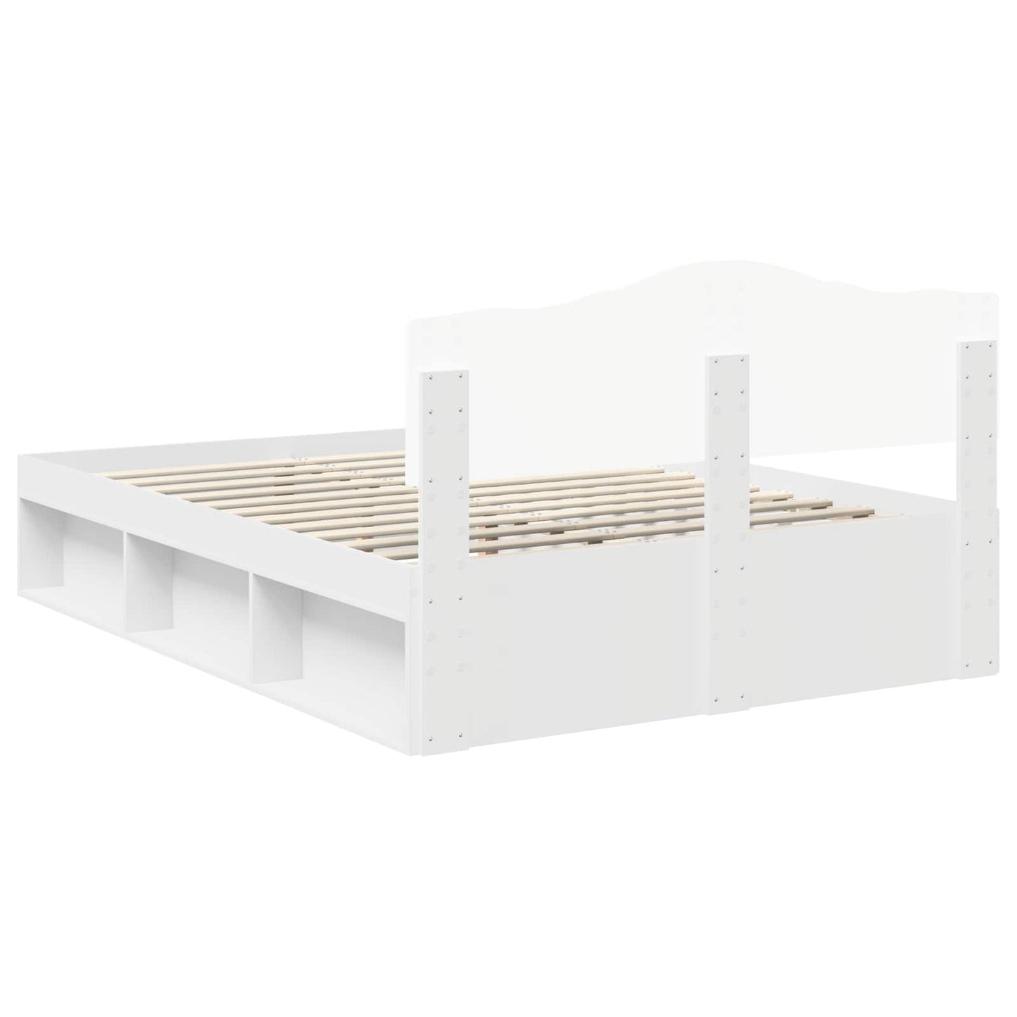 vidaXL Bed Frame with Headboard White 140 x 190 cm Solid Pine Wood