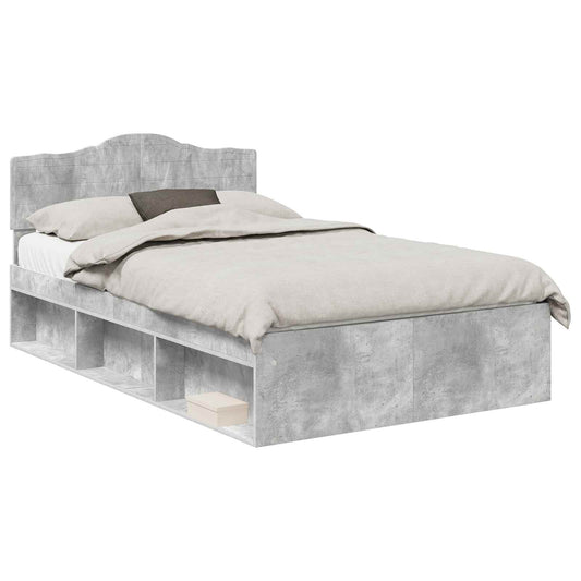 vidaXL Bed Frame Concerte Grey 135 x 190 cm Solid Pine Wood