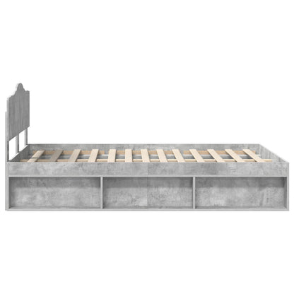vidaXL Bed Frame Concerte Grey 135 x 190 cm Solid Pine Wood