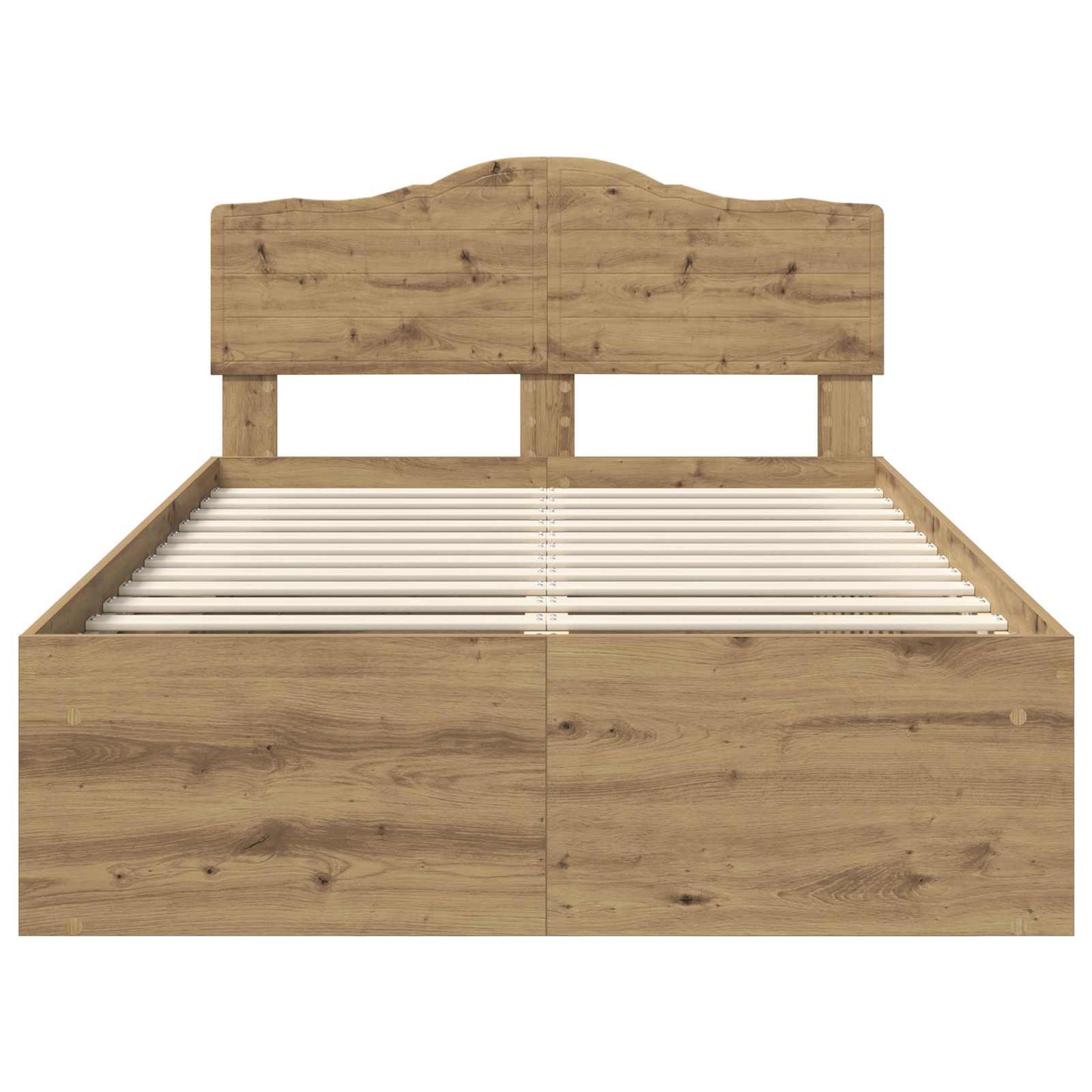 vidaXL Bed Frame Artisian Oak 135 x 190 cm Solid Pine Wood