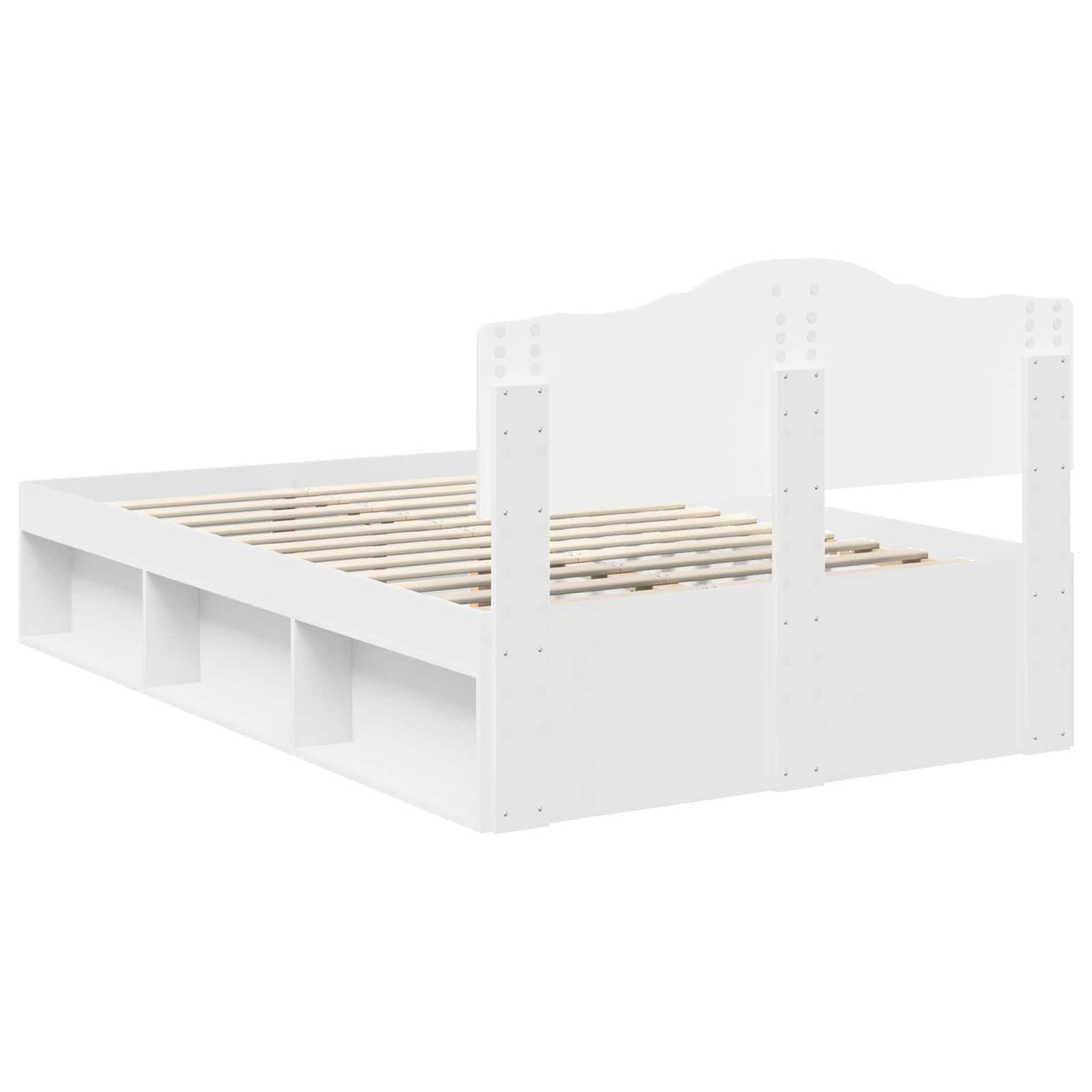 vidaXL Bed Frame with Headboard White 120 x 190 cm Solid Pine Wood