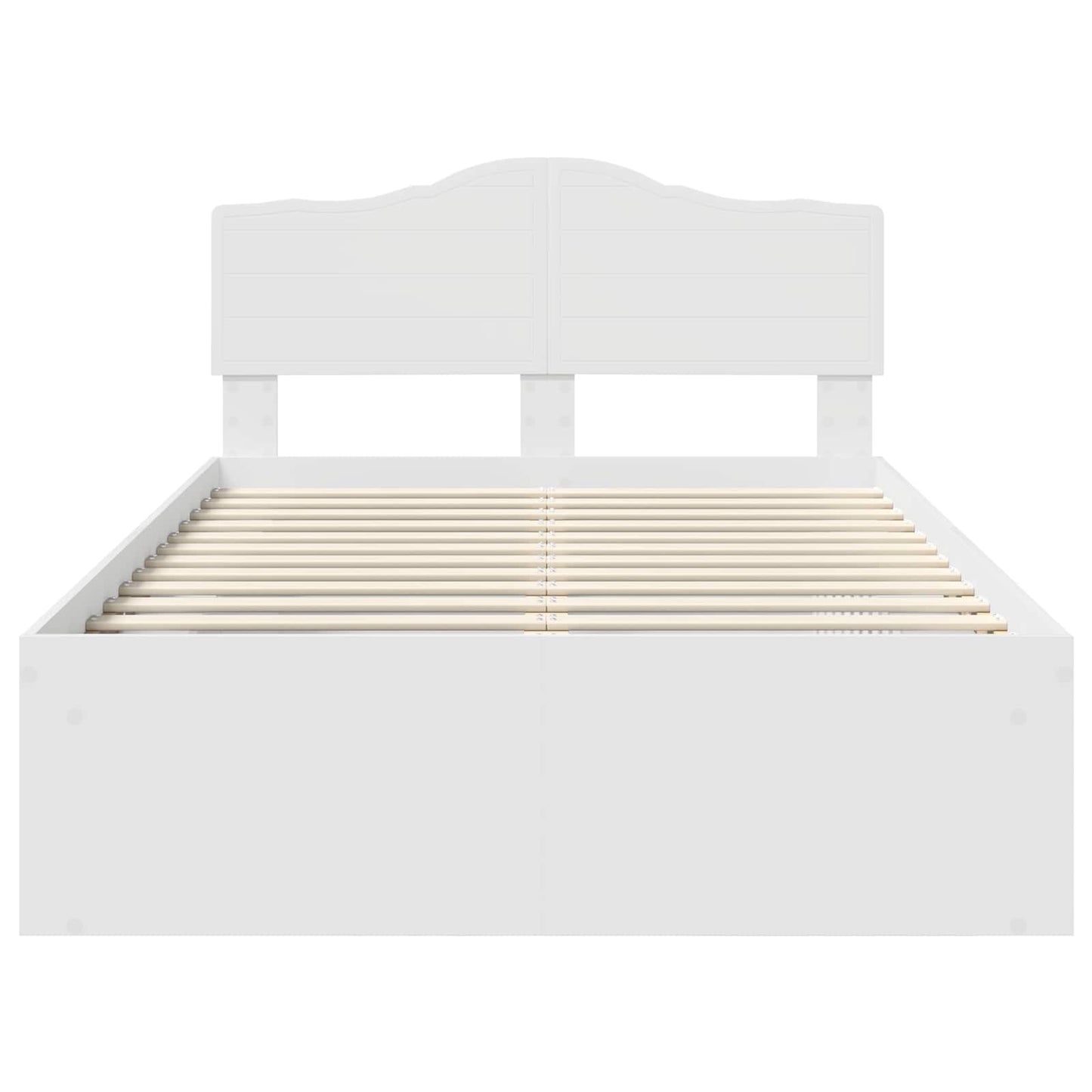 vidaXL Bed Frame with Headboard White 120 x 190 cm Solid Pine Wood