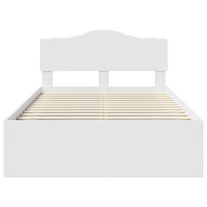vidaXL Bed Frame with Headboard White 120 x 190 cm Solid Pine Wood