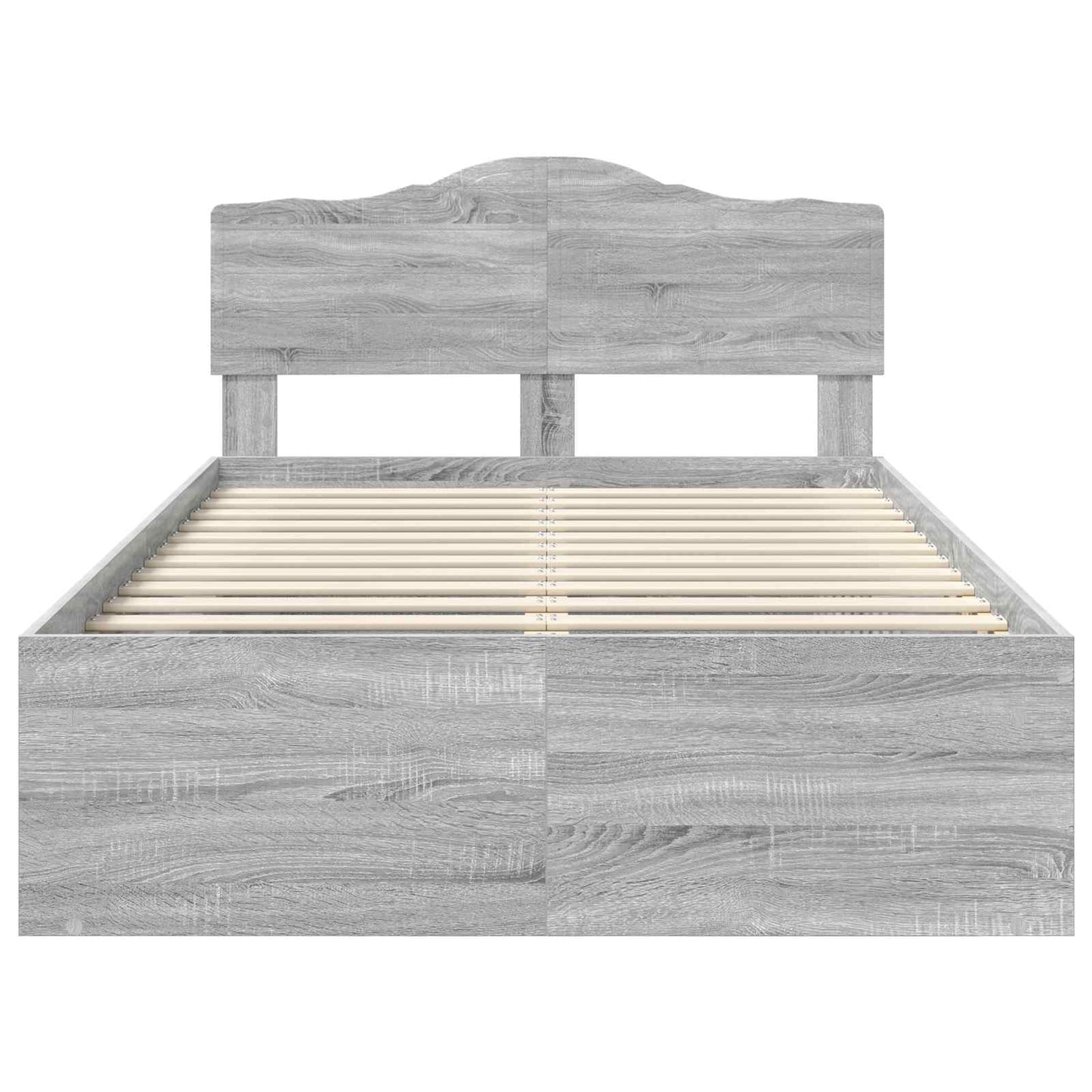 vidaXL Bed Frame Grey Sonoma 120 x 190 cm Solid Pine Wood