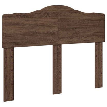 vidaXL Bed Frame with Headboard Brown Oak 120 x 190 cm Solid Pine Wood