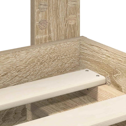 vidaXL Bed Frame with Headboard Sonoma 100 x 200 cm Solid Pine Wood