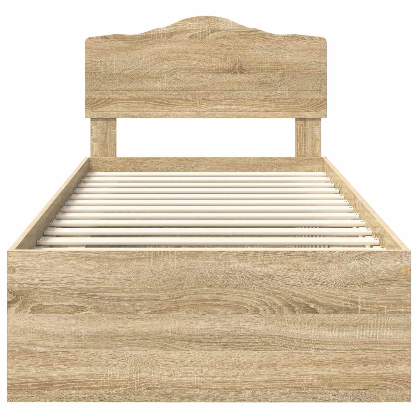 vidaXL Bed Frame with Headboard Sonoma 100 x 200 cm Solid Pine Wood