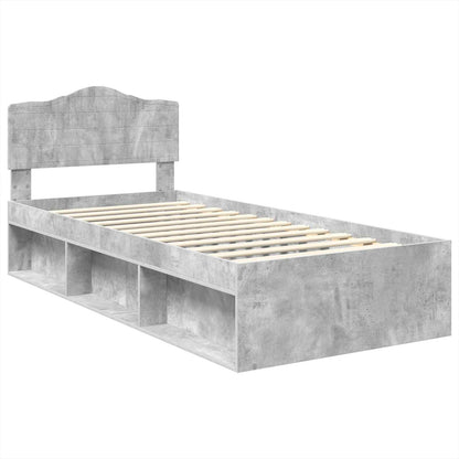 vidaXL Bed Frame Concerte Grey 100 x 200 cm Solid Pine Wood