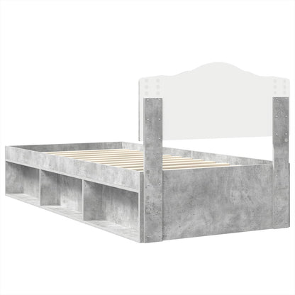 vidaXL Bed Frame Concerte Grey 100 x 200 cm Solid Pine Wood