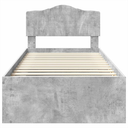 vidaXL Bed Frame Concerte Grey 100 x 200 cm Solid Pine Wood