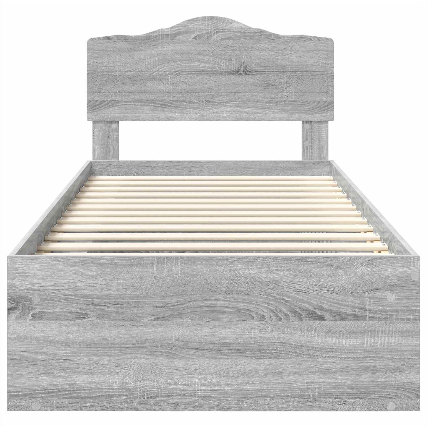 vidaXL Bed Frame Grey Sonoma 100 x 200 cm Solid Pine Wood