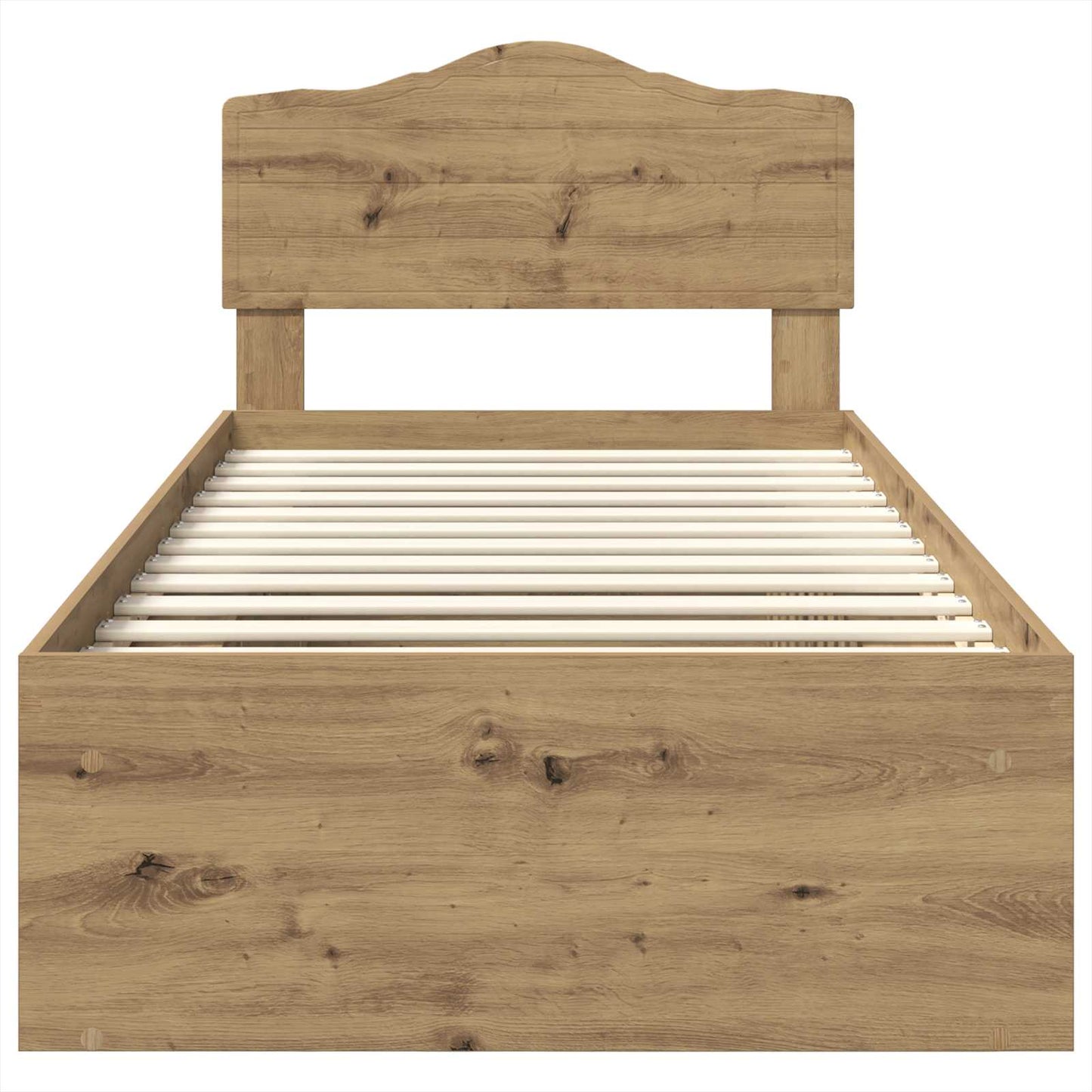 vidaXL Bed Frame Artisian Oak 100 x 200 cm Solid Pine Wood