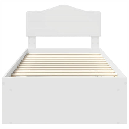 vidaXL Bed Frame with Headboard White 90 x 190 cm Solid Pine Wood