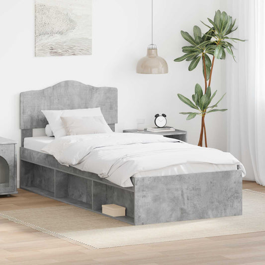 vidaXL Bed Frame Concerte Grey 90 x 190 cm Solid Pine Wood