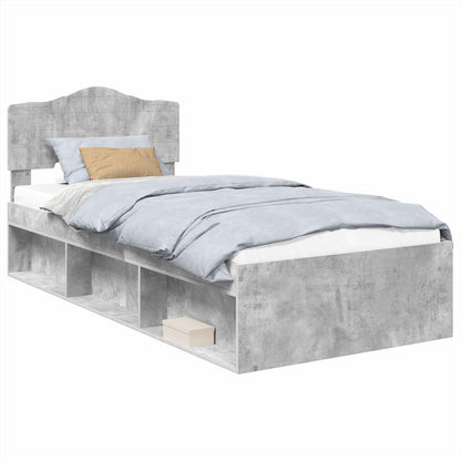 vidaXL Bed Frame Concerte Grey 90 x 190 cm Solid Pine Wood