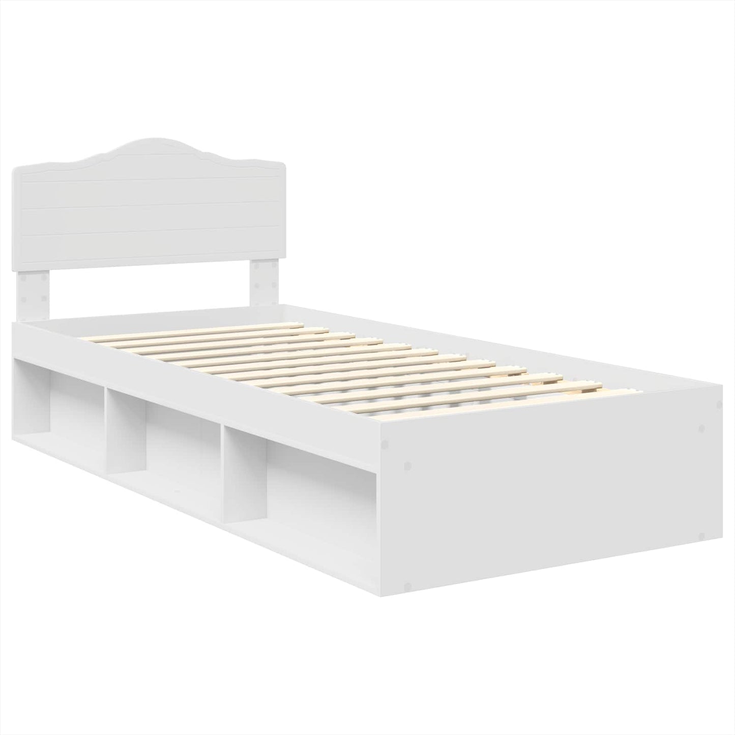 vidaXL Bed Frame with Headboard White 75 x 190 cm Solid Pine Wood