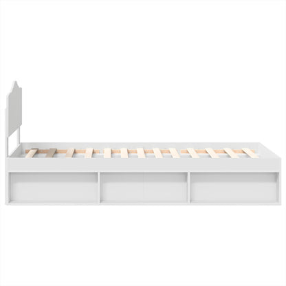 vidaXL Bed Frame with Headboard White 75 x 190 cm Solid Pine Wood