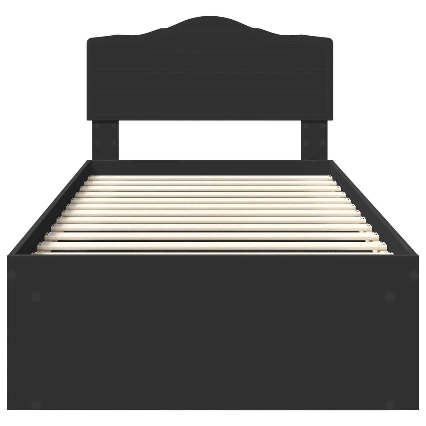 vidaXL Bed Frame with Headboard Black 75 x 190 cm Solid Pine Wood