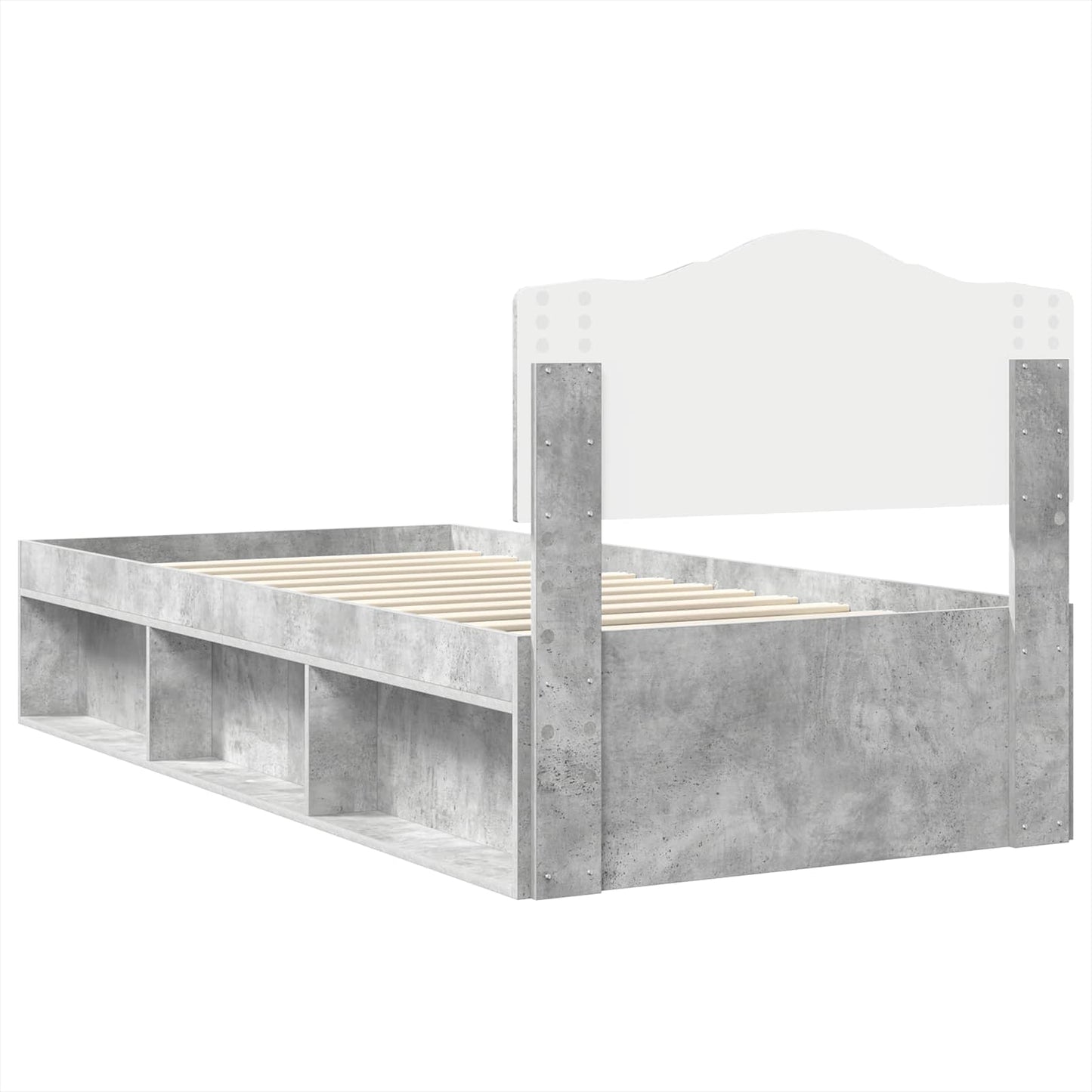vidaXL Bed Frame Concerte Grey 75 x 190 cm Solid Pine Wood