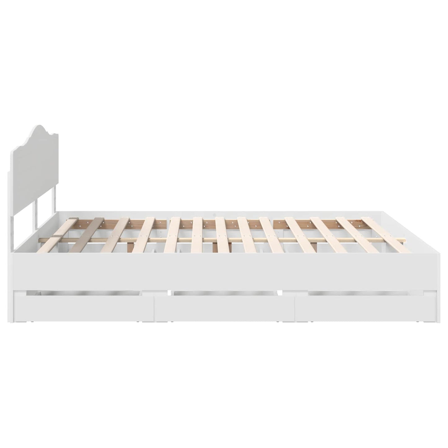 vidaXL Bed Frame with Drawer White 200 x 200 cm Engineer Wood