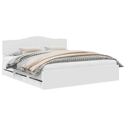vidaXL Bed Frame with Drawer White 180 x 200 cm Engineer Wood