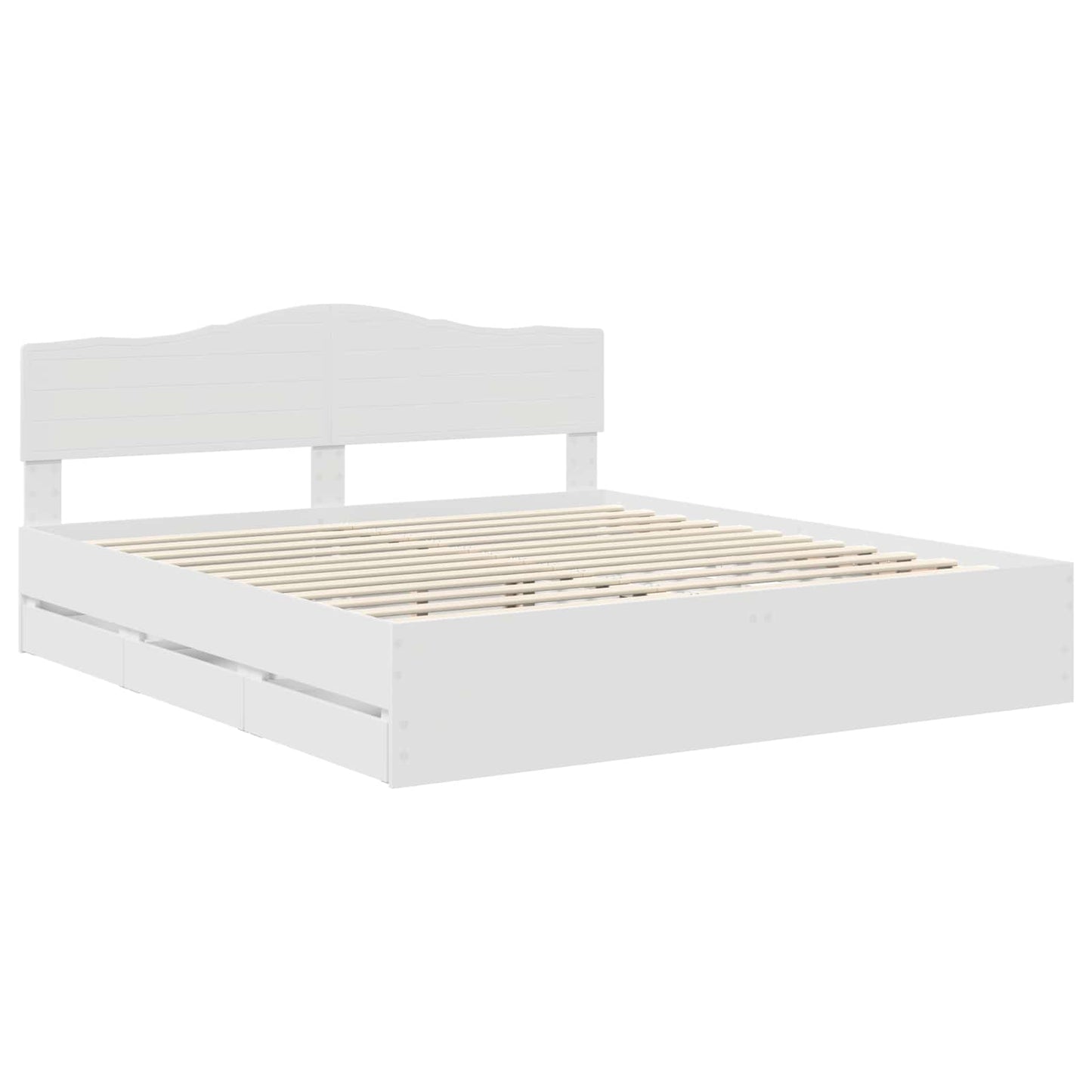 vidaXL Bed Frame with Drawer White 180 x 200 cm Engineer Wood