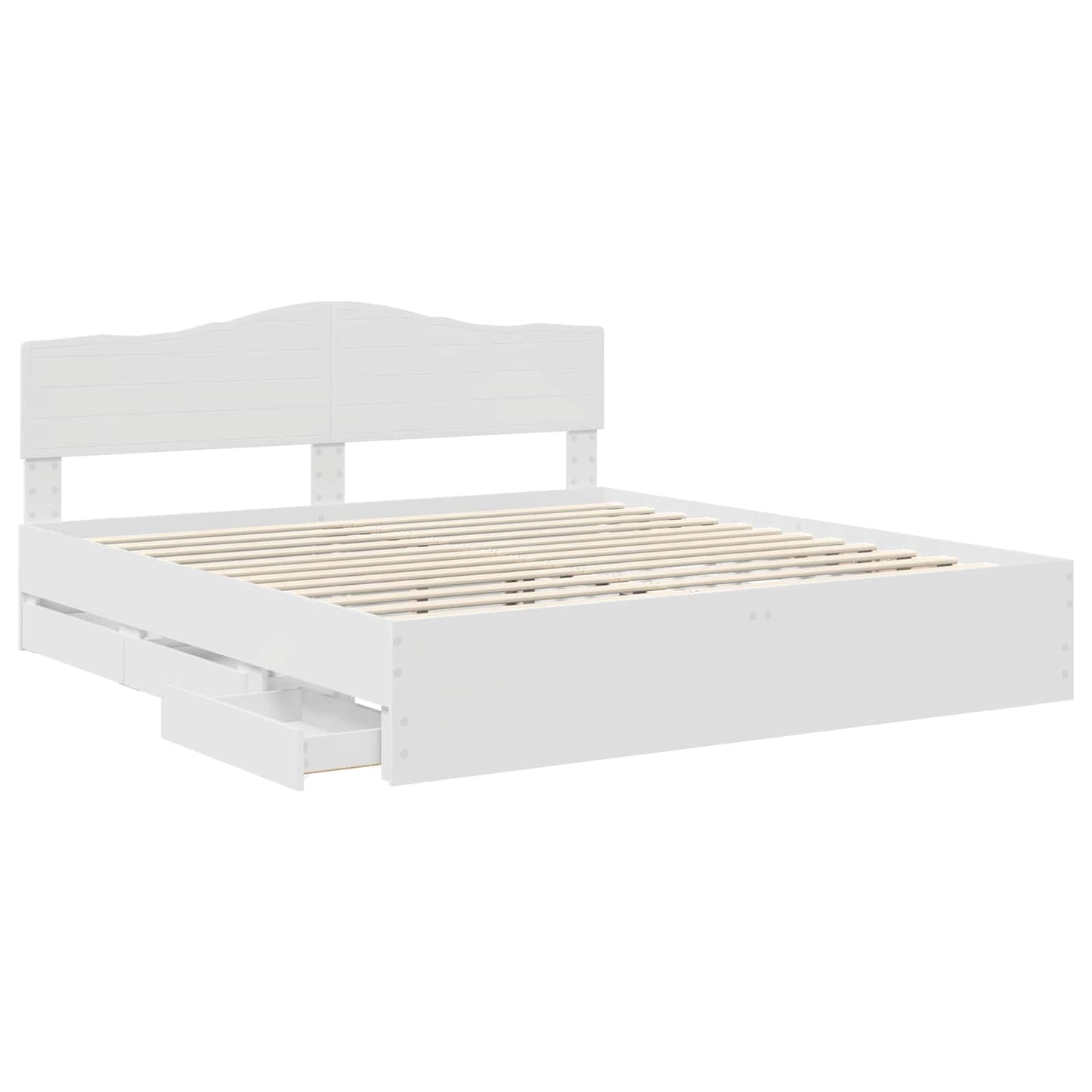 vidaXL Bed Frame with Drawer White 180 x 200 cm Engineer Wood