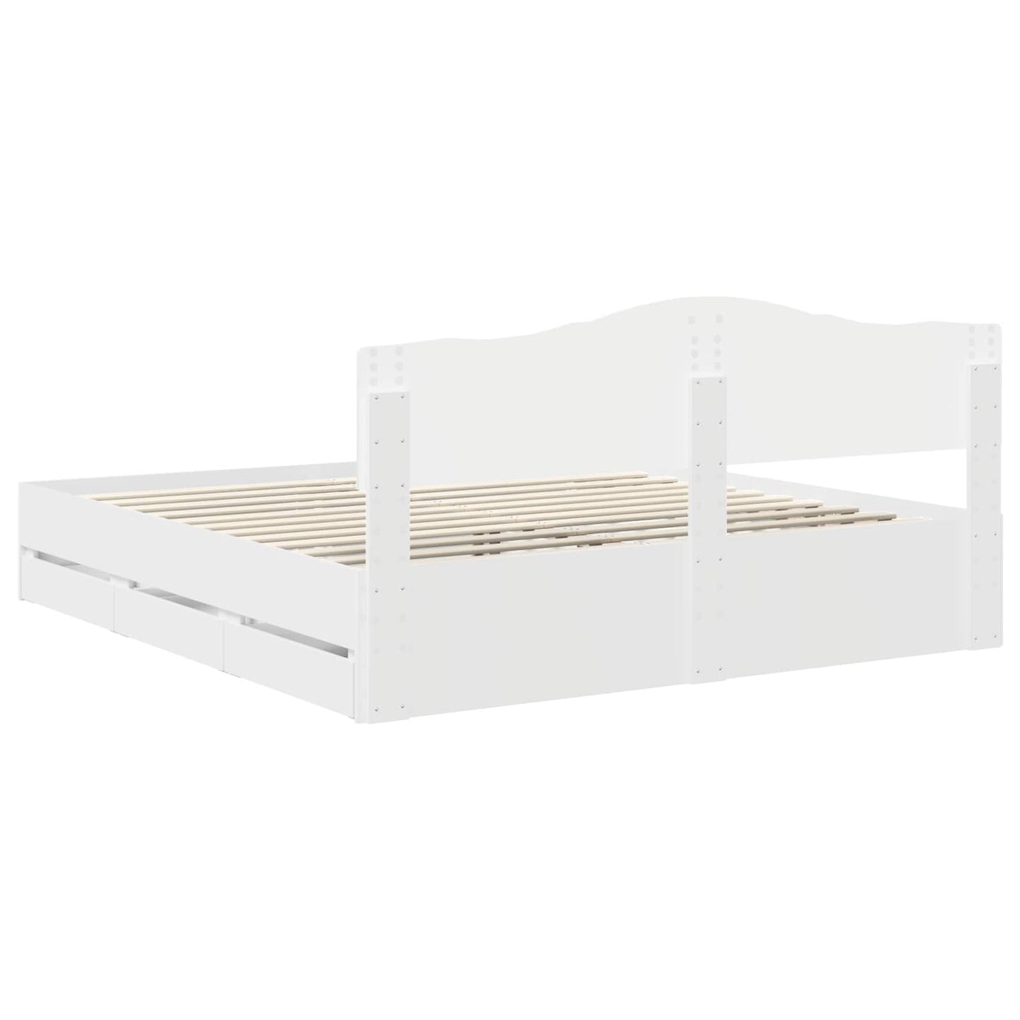 vidaXL Bed Frame with Drawer White 180 x 200 cm Engineer Wood