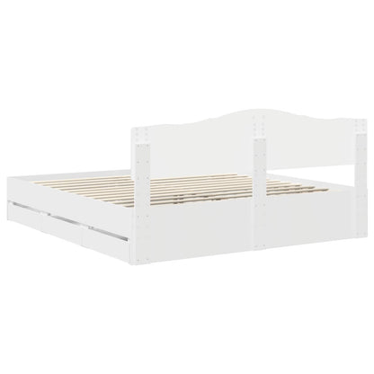 vidaXL Bed Frame with Drawer White 180 x 200 cm Engineer Wood