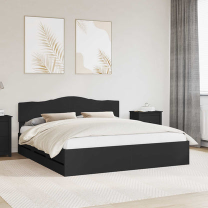 vidaXL Bed Frame with Drawer Black 180 x 200 cm Engineer Wood