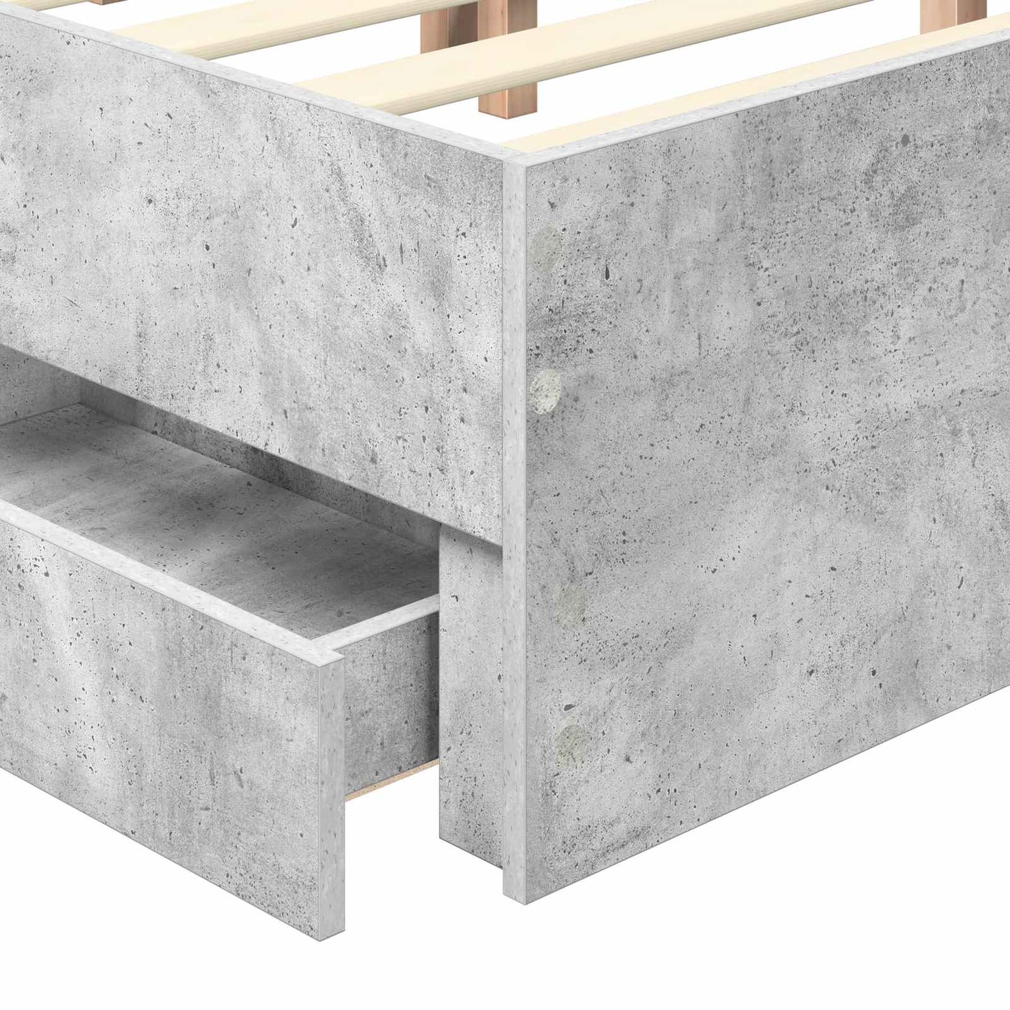 vidaXL Bed Frame with Drawer Concrete Grey 180 x 200 cm Engineer Wood