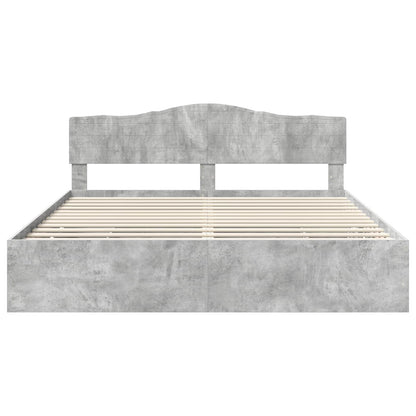 vidaXL Bed Frame with Drawer Concrete Grey 180 x 200 cm Engineer Wood