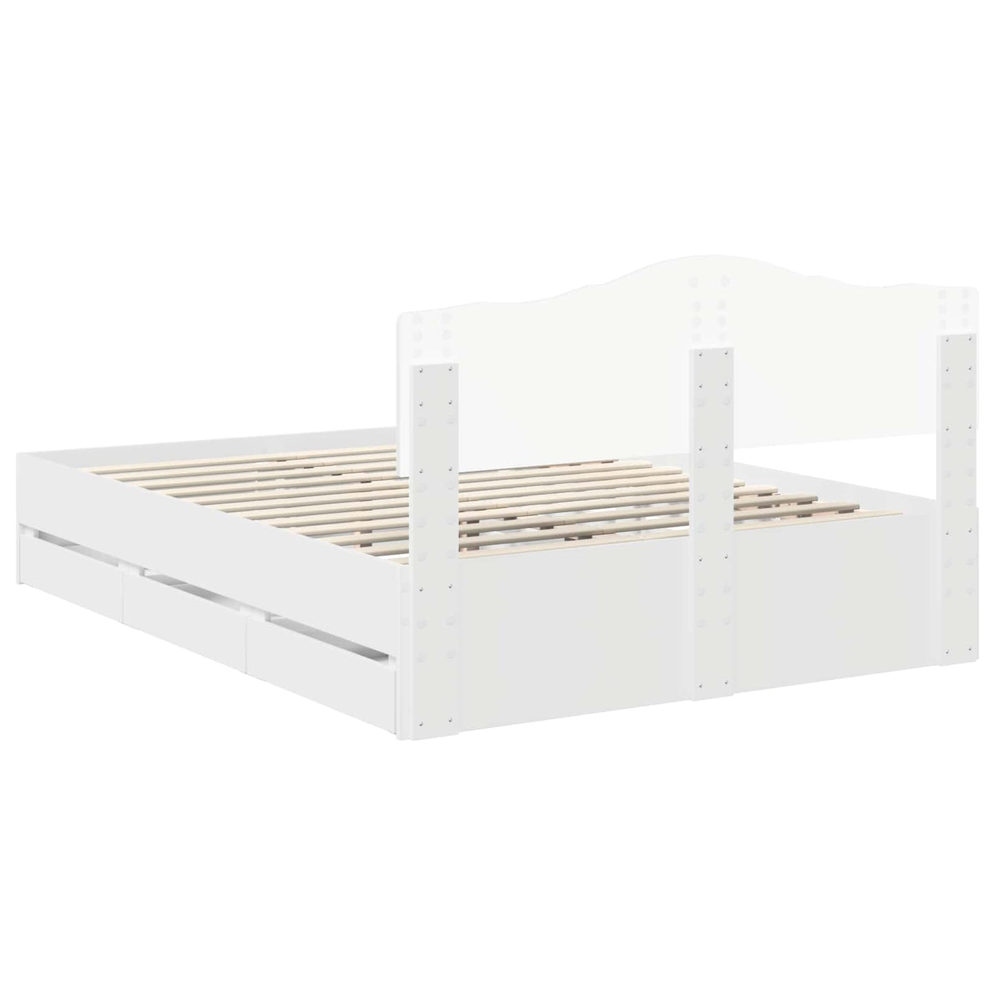 vidaXL Bed Frame with Drawer White 160 x 200 cm Engineer Wood