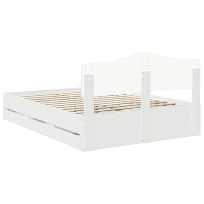 vidaXL Bed Frame with Drawer White 160 x 200 cm Engineer Wood